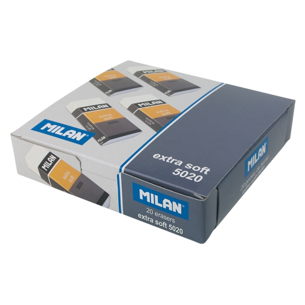 Milan Soft 5020 Gomas de Borrar para Bellas Artes - Envueltas Individualmente - Color Blanco