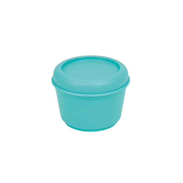 Milan Sunset Fiambrera Hermetica Redonda de 0.25L - Libre de BPA - Tapa de Rosca - Apto para Microondas, Lavavajillas y Congelador - 10x7cm - Color Turquesa