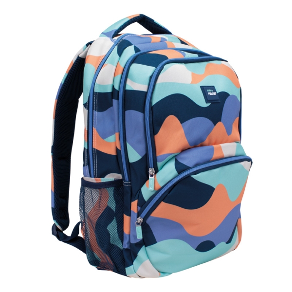 Milan The Fun Mochila Escolar 25L - Bolsillos Laterales de Malla - Compartimento Interior para Portatil - 4 Cremalleras - 46.5x30x17cm - Multicolor
