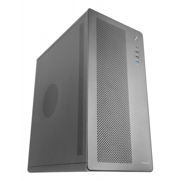 Tacens Aerom Caja Minitorre Micro ATX/Mini ITX - Ventilador Ultrasilencioso de 120mm - Panel Frontal y Lateral de Malla - Estructura Metalica - Puerto de Audio/USB-A - 380x330x189mm - Color Negro