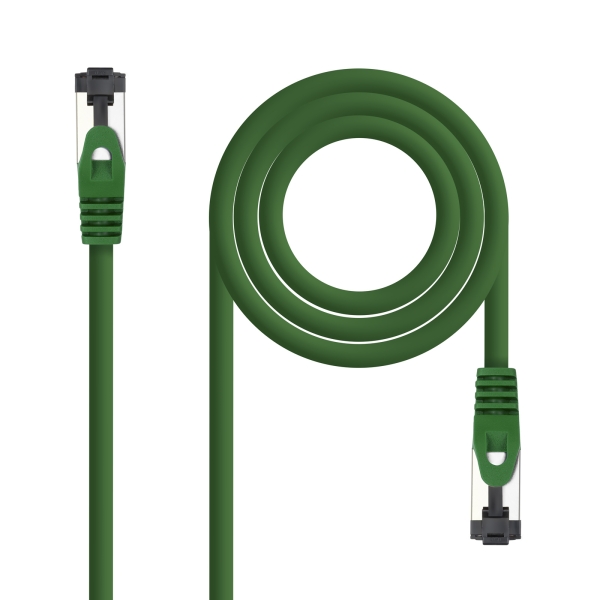 Nanocable Cable Red Latiguillo Cat.8.1 2Ghz LSZH SSTP AWG26 - Longitud 0.5m - Color Verde