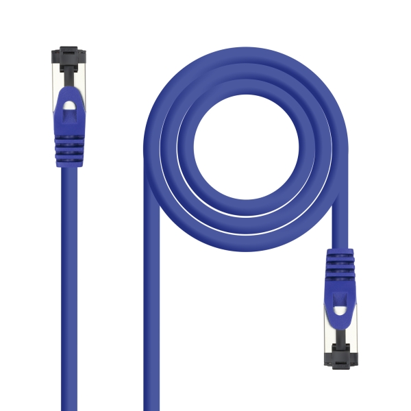Nanocable Cable Red Latiguillo Cat.8.1 2Ghz LSZH SSTP AWG26 - Longitud 0.25m - Color Azul