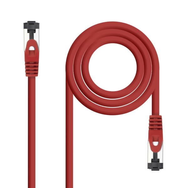 Nanocable Cable Red Latiguillo Cat.8.1 2Ghz LSZH SSTP AWG26 - Longitud 0.25m - Color Rojo