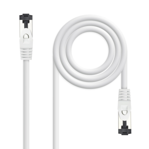 Nanocable Cable Red Latiguillo Cat.8.1 2Ghz LSZH SSTP AWG26 - Longitud 0.30m - Color Blanco