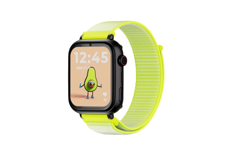 Savefamily Reloj Inteligente Smartwatch Infantil SaveWatch Plus con GPS y Llamada - IP67 - Boton SOS - Carcasa Negra - Correa Tela Fluor