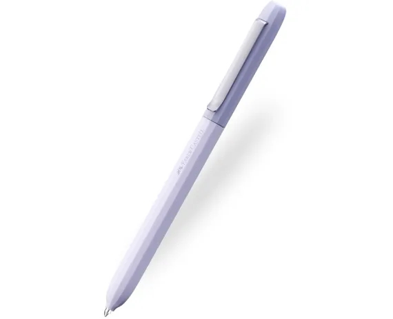 Faber-Castell Avori Boligrafo de Mecanismo Giratorio XB - 92% de Plastico Reciclado - Clip Metalico Solido - Color Lavanda