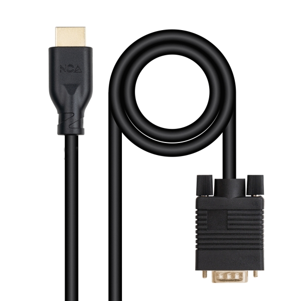 Nanocable Cable Conversor VGA a HDMI - VGA/M-HDMI/M -  1.8m - Color Negro