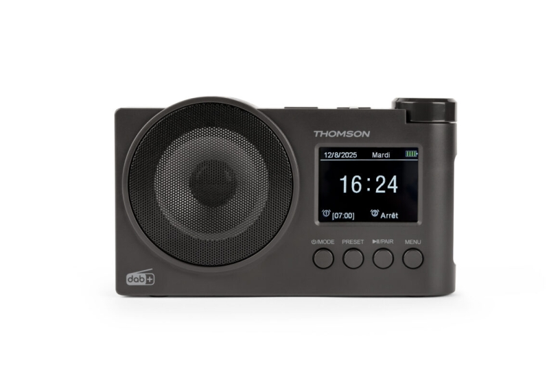 Thomson Radio FM DAB+ con Altavoz Bluetooth - 30 Memorias DAB+ y 30 Memorias FM - Actualizacion Automatica de Emisoras - Pantalla LED Retroilumiada - Color Negro
