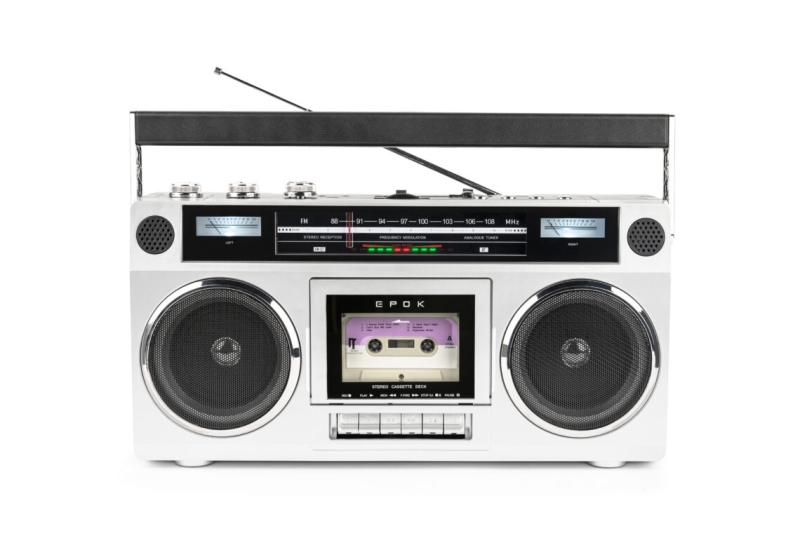 Bigben Blaster Radio Cassette Portatil Retro - Radio FM - Potencia Musical 15W - Bluetooth - Alimentacion de Corriente y Pilas