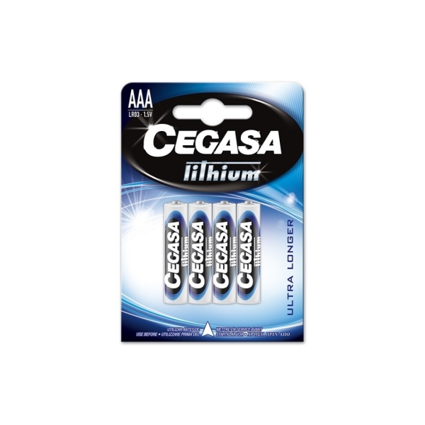 Cegasa Lithium Pack de 4 Pilas de Litio AAA LR03 1.5V
