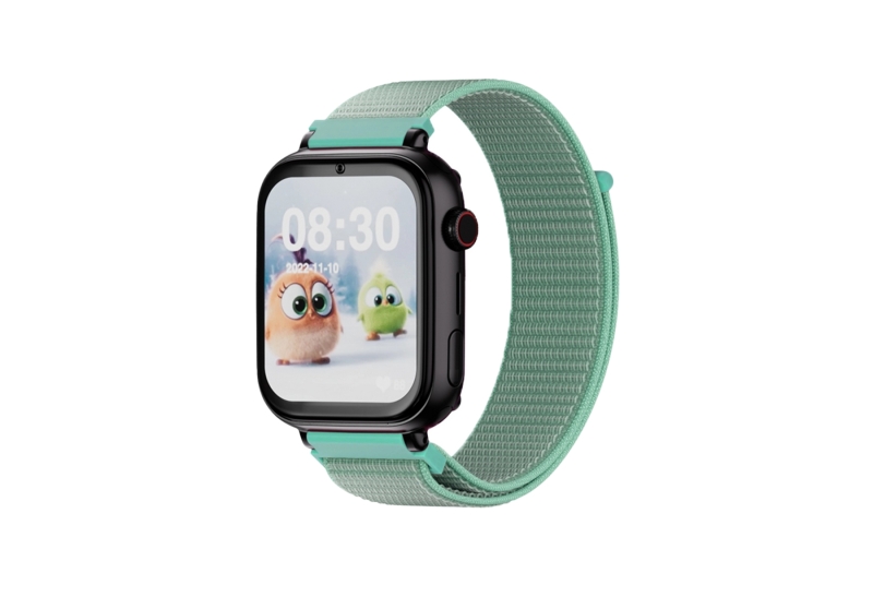 Savefamily Reloj Inteligente Smartwatch Infantil SaveWatch Plus con GPS y Llamada - IP67 - Boton SOS - Carcasa Negra - Correa Tela Verde