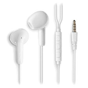 NGS CROSS FLIP Auriculares Intraurales con Microfono - Jack 3,5mm - Boton Multifuncion - Color Blanco