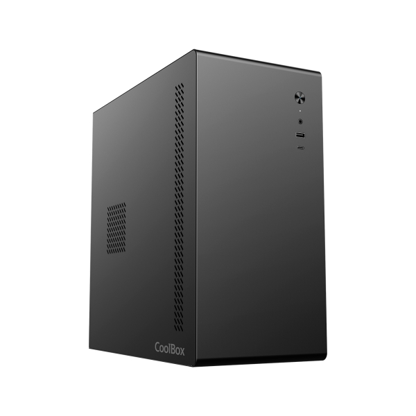 Coolbox M640C Caja Torre MicroATX - Tamaño Disco Soportado 3.5", 2.5" - USB-A 3.2 Gen1, USB-C 3.2 Gen1 y Audio HD - FullMetal - Color Negro