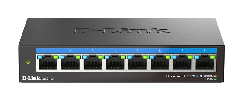 D-Link Switch 8 Puertos Multigigabit 2.5G No Gestionado - Switching 40 Gbps - Chasis Metalico