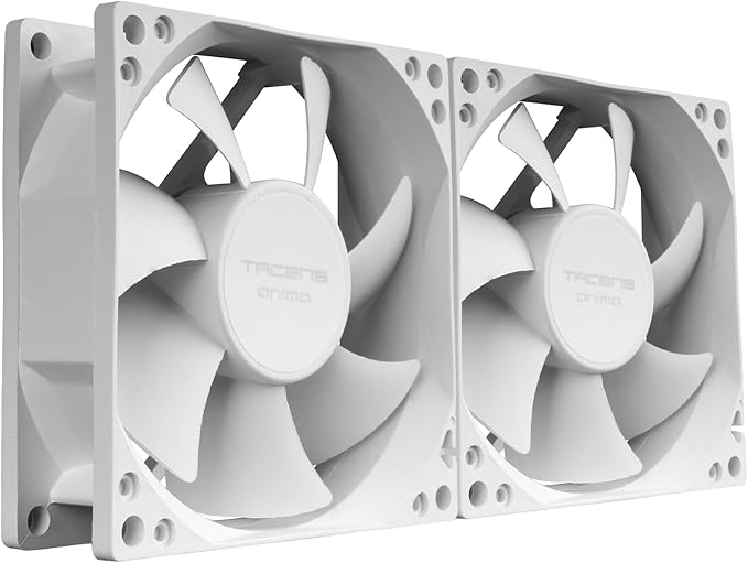 Tacens Anima AF8X2 Pack de 2 Ventiladores de 80mm - Rodamientos Fluxus - Color Blanco