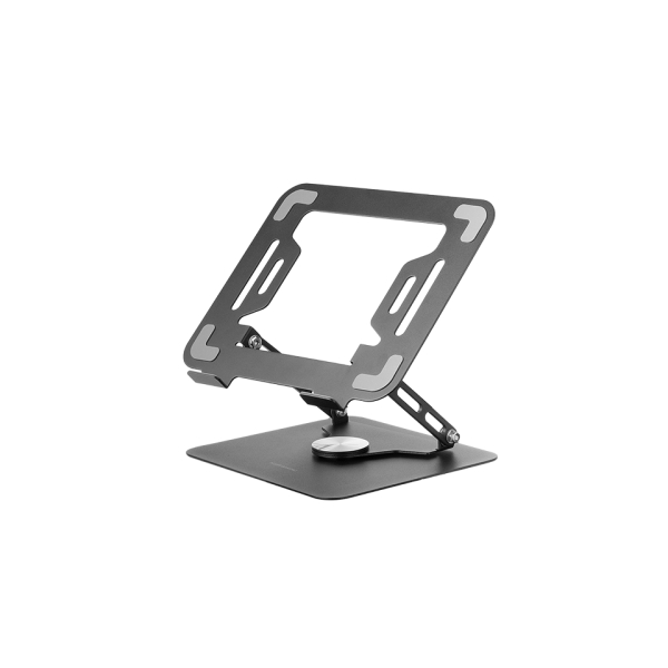 Mars Gaming MA-RSN Soporte de Sobremesa para Portatiles y Tablets hasta 17" - Ajustable en Altura - Rotacion 360º - Inclinacion hasta 180º - 260x225x38mm - Color Acero