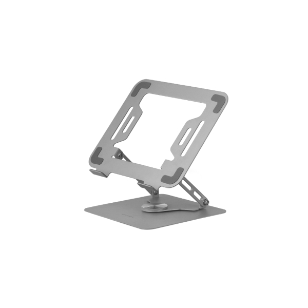 Mars Gaming MA-RSN Soporte de Sobremesa para Portatiles y Tablets hasta 17" - Ajustable en Altura - Rotacion 360º - Inclinacion hasta 180º - 260x225x38mm - Color Plata