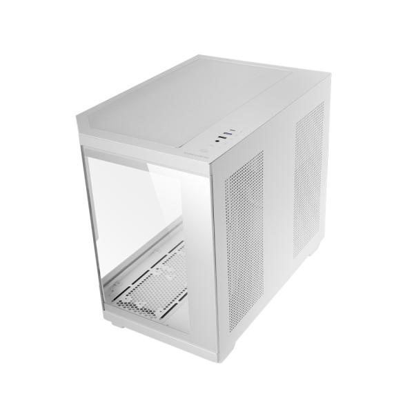 Mars Gaming MC‑3TCORELCDM Minitorre Ultracompacta - Soporte MicroATX/Mini-ITX - Triple Cristal Templado - Pantalla IPS de 7.2” Personalizable - 5 Ranuras de Expansion - 435x287x370mm - Color Blanco