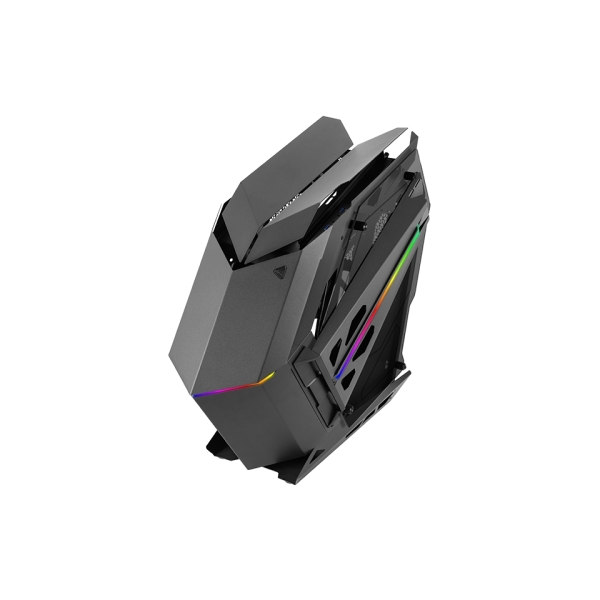 Mars Gaming MC-TITAN Caja Torre ATX - Ventanas Laterales de Cristal Templado - Iluminacion ARGB - Hub de Iluminacion con Mando a Distancia - 7 Ranuras de Expansion - Color Negro