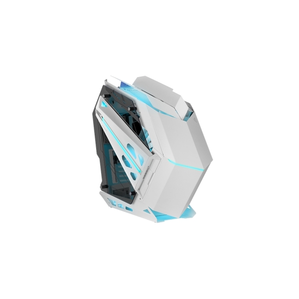 Mars Gaming MC-TITAN Caja Torre ATX - Ventanas Laterales de Cristal Templado - Iluminacion ARGB - Hub de Iluminacion con Mando a Distancia - 7 Ranuras de Expansion - Color Blanco
