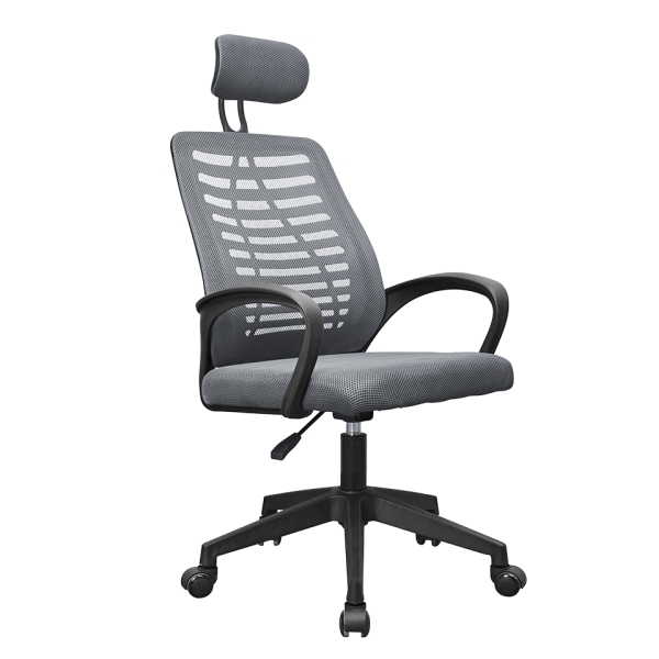 Mars Gaming MGC-ERGOB Silla de Oficina Ergonomica - Reposacabezas, Soporte Lumbar y Reposabrazos Ajustable - Malla Transpirable - Asiento de Espuma - 590x610x1205mm - Color Gris y Negro