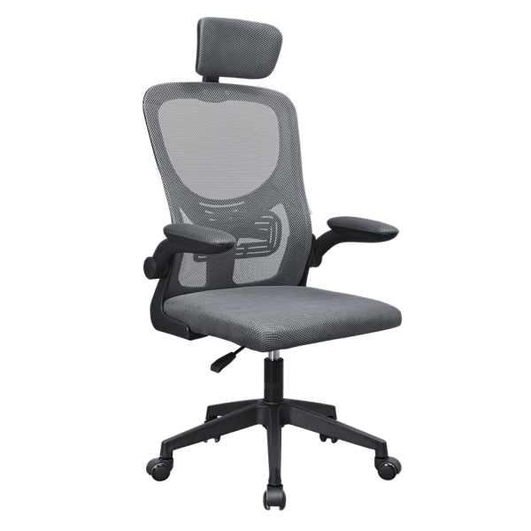 Mars Gaming MGC-ERGOPLUS Silla de Oficina Ergonomica - Reposacabezas, Soporte Lumbar y Reposabrazos Ajustable - Malla Transpirable - Asiento de Espuma - 600x620x1250mm - Color Gris y Negro