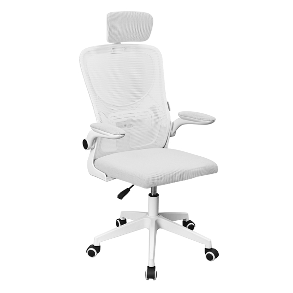 Mars Gaming MGC-ERGOPLUS Silla de Oficina Ergonomica - Reposacabezas, Soporte Lumbar y Reposabrazos Ajustable - Malla Transpirable - Asiento de Espuma - 600x620x1250mm - Color Blanco