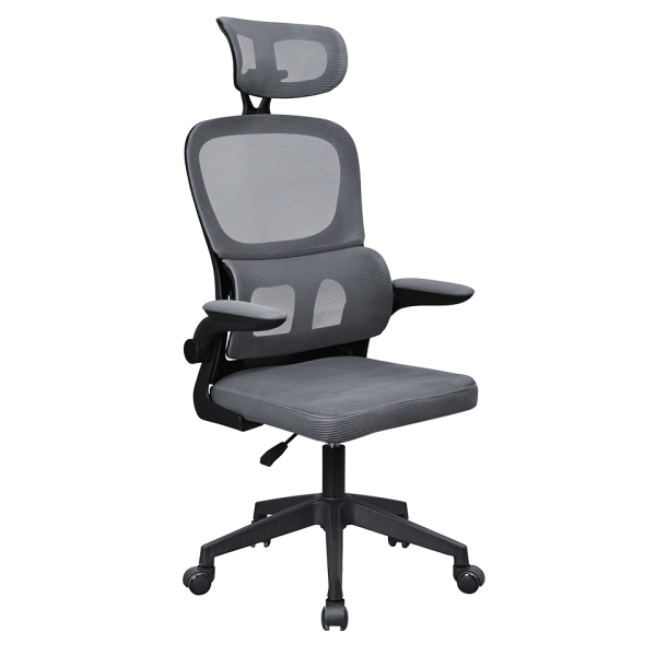 Mars Gaming MGC-ERGOPRO Silla de Oficina Ergonomica - Reposacabezas, Soporte Lumbar y Reposabrazos Ajustable - Malla Transpirable - Asiento de Espuma - 600x610x1300mm - Color Gris y Negro