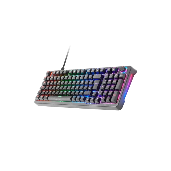 Mars Gaming MKPRO Teclado Completo Hibrido H-Mech - Switch SKN Amarillo - Disposicion Portuguesa QWERTY PT - Iluminacion RGB Chroma - 385x140x40mm - Color Negro