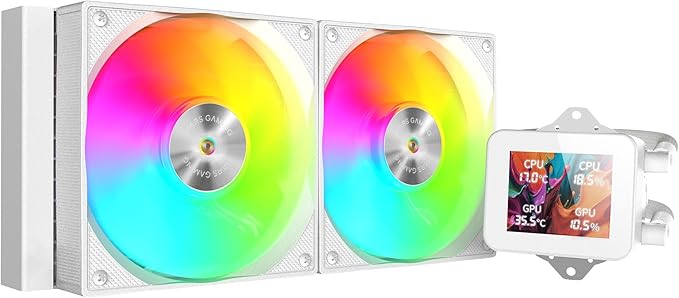 Mars Gaming ML-VISION240 Kit de Refrigeracion Liquida - Potencia 500W - Iluminacion ARGB - Bomba Opti-Chamber - Pantalla LCD - Color Blanco