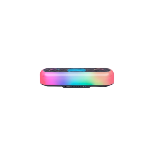 Mars Gaming MSB-ORB Altavoz Bluetooth de 20W - Luces RGB 360 Grados - Bateria de 2400mAh - Control de Volumen - Alcance hasta 10m - Color Negro