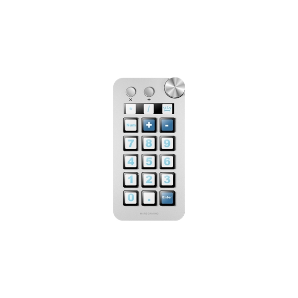 Mars Gaming MSD-NEO Dispositivo de Control para Retransmisiones/Streaming, Trabajo, Gaming - 15 Teclas LCD y 1 Boton Dual - 1 Rueda de Control - Software Personalizable - 149x76x39mm - Color Blanco