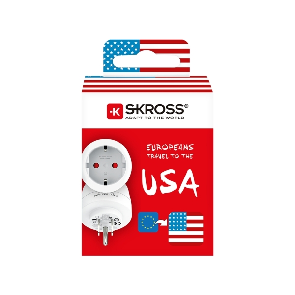 Skross Adaptador de Viaje de Europa a Estados Unidos - Color Blanco