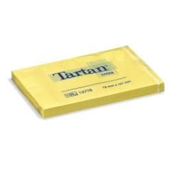 Tartan Pack de 12 Blocs de 100 Notas Adhesivas Reposicionables 76x127mm - 100% PEFC - Color Amarillo Claro
