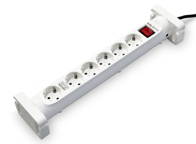 Salicru Regleta SPS SAFE 6S Protectores Electricos Activos de Ultima Generacion - 6 Tomas Schuko - Color Blanco