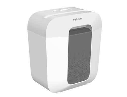Fellowes LX25 Destructora de Papel Manual Corte en Particulas P-4 - Destruye hasta 6 Hojas - Papelera de 11.5L - Color Blanco
