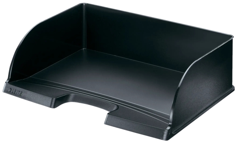 Leitz Plus Jumbo Bandeja Portadocumentos de Gran Capacidad - Acceso Apaisado - Hasta 10uds Apilables - Color Negro