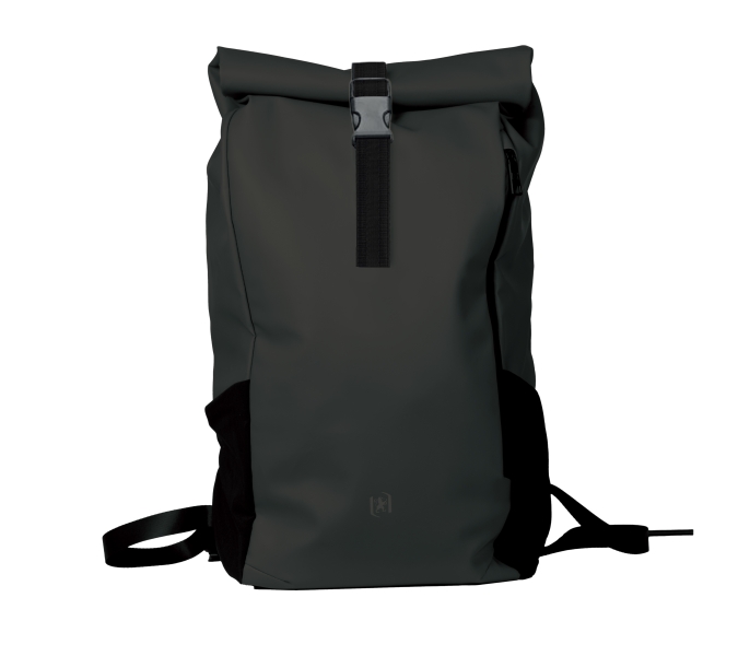 Oxford Identity Roll Top Mochila con Cierre Enrollable 24L - Material Resistente al Agua - Asa Colgador en la Parte Posterior - Bolsillo Frontal con Llavero - 48x32x10cm - Color Negro