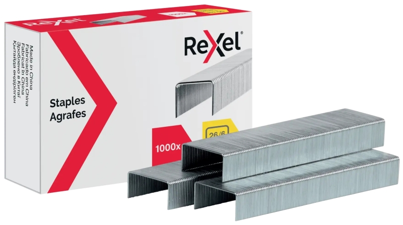 Rexel Caja de 1000 Grapas 26/6 Nº56 - Hasta 20 Hojas - Acero de Alta Calidad - Patilla de 6mm