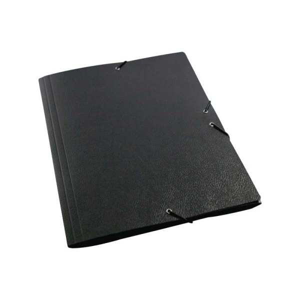 Mariola Carpeta A3 Carton Compacto Gofrado Solapas - Formato A3 - Medidas 37x50cm - Cierre con Goma Elastica - Color Negro