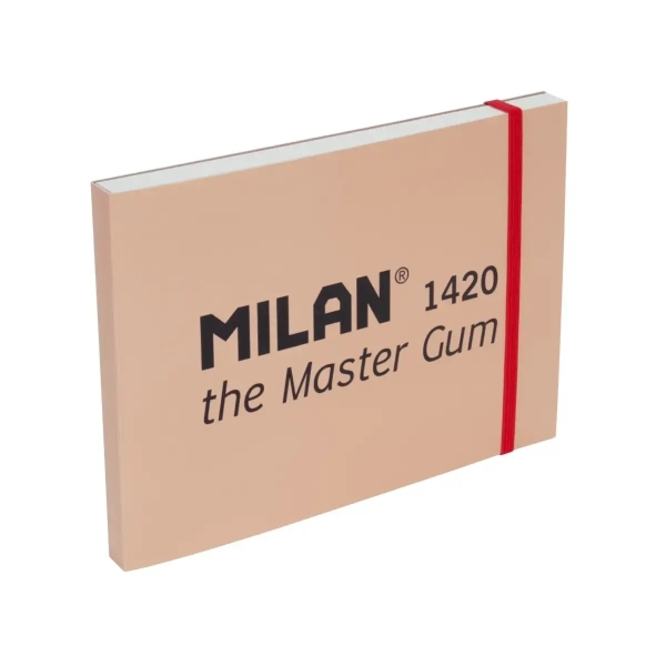 Milan 1420 The Master Gum Bloc de 30 Hojas para Acuarela - Tamaño A5 - Grano Fino de 300g/m² - Cierre con Goma Elastica - Tapa Blanda y Cubierta Trasera Dura - Apertura Plana