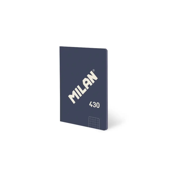 Milan 430 Libreta Encolada Formato A6 Cuadricula 5x5 - 48 Hojas de 95 gr/m2 - Microperforado - Tapa Blanda - Color Azul
