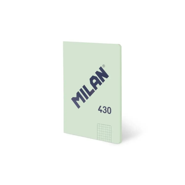 Milan 430 Libreta Encolada Formato A5 Cuadricula 5x5 - 48 Hojas de 95 gr/m2 - Microperforado - Tapa Blanda - Color Verde