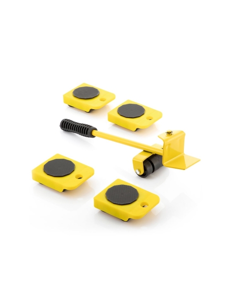 Innovagoods HeavEasy Herramienta de Elevacion y Transporte de Cargas hasta 200kg - Ruedas 360º - Mango Antideslizante - Multifuncion - Incluye Instrucciones - 35x9x10cm - Color Amarillo