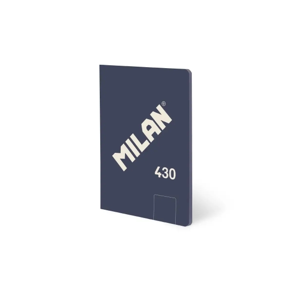 Milan 430 Libreta Encolada Formato A5 Hojas Blancas - 48 Hojas de 95 gr/m2 - Microperforado - Tapa Blanda - Color Azul