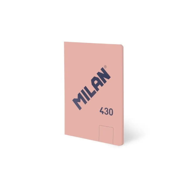Milan 430 Libreta Encolada Formato A5 Hojas Blancas - 48 Hojas de 95 gr/m2 - Microperforado - Tapa Blanda - Color Rosa