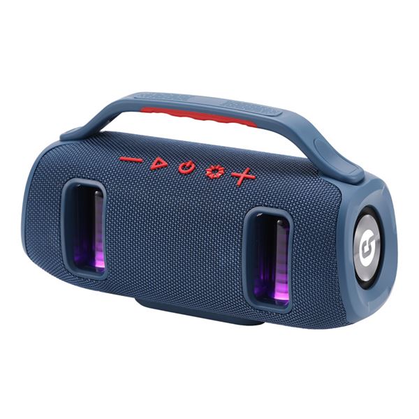 Coolsound BraveBox Altavoz Bluetooth True Wireless 15W - Autonomia hasta 3h - USB, MicroSD y Aux - Manos Libres con Microfono Integrado - Iluminacion RGB - Color Azul