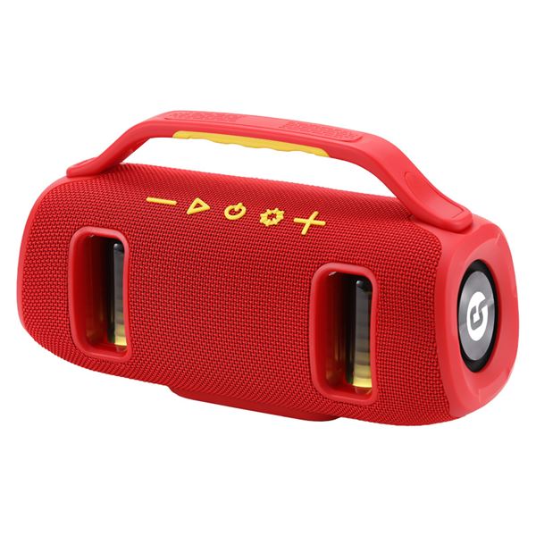 Coolsound BraveBox Altavoz Bluetooth True Wireless 15W - Autonomia hasta 3h - USB, MicroSD y Aux - Manos Libres con Microfono Integrado - Iluminacion RGB - Color Rojo