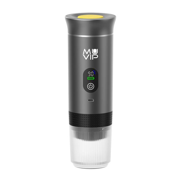 Muvip Xpresscup Cafetera Portatil - Compatible con Cafe Molido y Capsulas DG y NS - Presion de 20 Bares - Modo Caliente y Frio - Color Gris