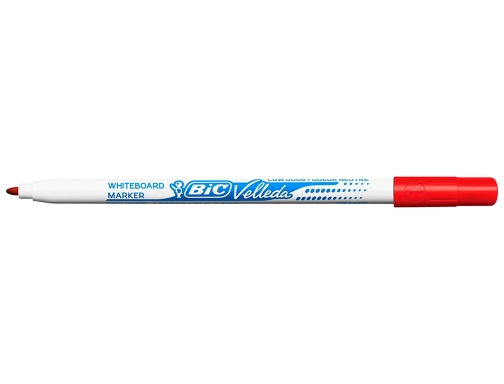Bic Velleda 1721 Rotulador para Pizarra - Punta Fina - Trazo de 1.5mm - Borrado Optimo - Color Rojo